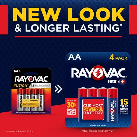 Rayovac Fusion AA Batteries (8 Pack), Double A Alkaline Batteries