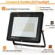 thumbnail image 4 of Iluminación de seguridad de 100 W, reflector LED para exteriores de 8500 lm, potente foco LED para exteriores, iluminación impermeable IP66 de color blanco cálido de 3000 K, para, 4 of 5