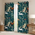 thumbnail image 2 of Manfei Cartoon Fox Owl Animal Blackout Curtains Set of 2 (52x84 Each), Rustic Plant Botanical Window Curtains, Teal Bohemian Style Curtains and Drapes, Window Curtains Room Decor, 2 of 6