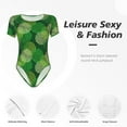 thumbnail image 5 of Picia Green Flower Womens One Piece Swimsuits Modest Tummy Control Bathing Suits Lace Up Slimming Swim Suit-Medium, 5 of 9