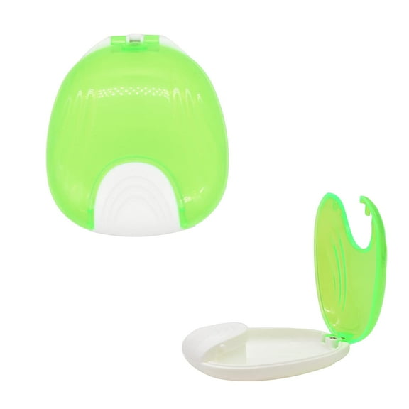 1 Piece Retainer Case,Transparent Orthodontic Mouth Guard Retainer Container,Denture Holder Case, Portable Aligner Container,Retainer box (Green)