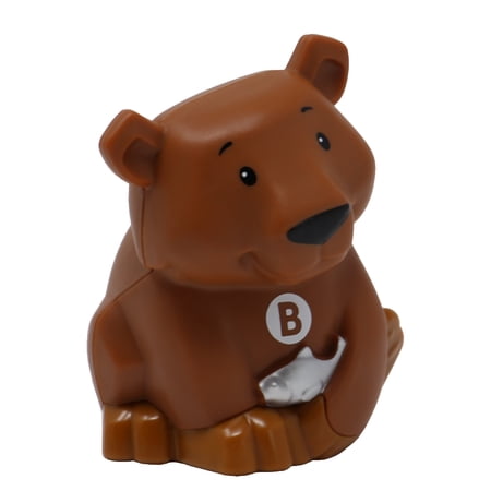 Replacement Part for Collectible Fisher-Price Little People Alphabet Fun Zoo Safari Farm Playset JGR92 - Replacement Letter B Brown Bear with Fish Figure
