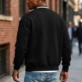 thumbnail image 4 of Vxararl Men Casual Collared Bomber Windbreaker Jacket, Full Zip Lightweight Work Golf Outerwear with Zipper Side Pockets for Street Shopping Outdoor Outfits Black M, 4 of 7
