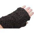 thumbnail image 4 of Thermal Insulated Lined Cable Knit Arm Warmer Fingerless Gloves Thumb Hole Gloves Mittens (Dark Brown), 4 of 6