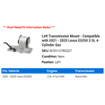 thumbnail image 2 of Left Transmission Mount - Compatible with 2021 - 2025 ES250 2.5L 4-Cylinder Gas 2022 2023 2024, 2 of 2