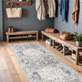 thumbnail image 2 of Hallway Washable Runner Rug 2'6x10 - Kitchen Runner Rugs Indoor Non Slip Rugs for Living Room Bedroom Vintage Distressed Mat Stain Resistant Floor Decoration Carpet for Bathroom (2'6''x10', Grey), 2 of 9