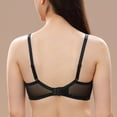 thumbnail image 3 of Wingslove Women's Sexy Sheer Lace Bra Underwire Unlined Plunge See Through Push Up Full Coverage Bra,Black 32B, 3 of 11
