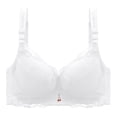 thumbnail image 4 of Wang6 Womens Wireless Plus Size Demi Bras Seamless No Underwire Push up Minimizer Bras Lace Spaghetti Adjustable Strap Bralettes V Neck T Shirt Bra White 90B, 4 of 5