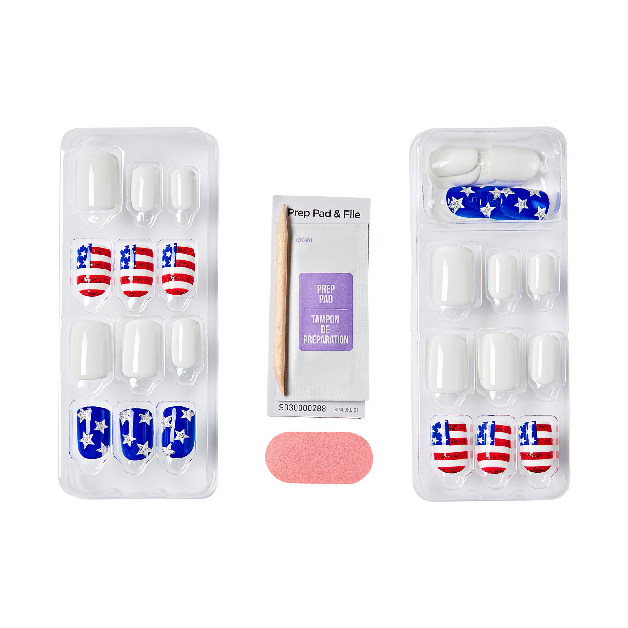 imPRESS Patriotic Press On Nails, ‘Friday Slay, Multicolor, Short Squoval, 30 Count