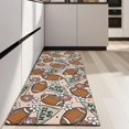 thumbnail image 4 of Light Pink Football and Flowers Pattern Kitchen Rug Mat,Kitchen Runner Rugs Non Skid Washable,Decorative Kitchen Floor Mats for Kitchen,Sink,Laundry,17"X47", 4 of 5