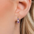 thumbnail image 3 of Gem Stone King 925 Silver and 10K Yellow Gold Dangle Earrings Amethyst Moissanite (0.38 Cttw), 3 of 6