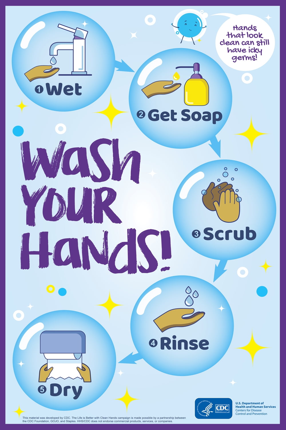 CDC Wash Your Hands Steps Covid 19 Walmart CDC Wash Your Hands Steps Covid 19 Walmart