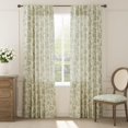 thumbnail image 2 of Linen Floral Curtain for Living Room Length Drape with Printed Flower Light Filtering Curtains Rod Pocket Back Tab Taupe Window Treatment Set Bedroom Drapes Panels Taupe, 2 of 10