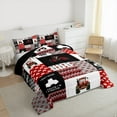 thumbnail image 3 of Manfei Cartoon Tractor Bedding Comforter Set,Rustic Farmhouse Cabin Twin Comforter Sets,Red White Black Patchwork Plaid Bedding Set For Boys,Super Cozy Room Decor Reversible,2pcs, 3 of 8