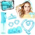 thumbnail image 1 of wonima02 Heatless Curls Overnight, Heatless Hair Curler and Curling Scrunchie Set, Heatless Curling Rod with Spray Bottle, No-Heat Hair Curlers, Overnight Blowout Rods, for Medium to Long Hair (Green), 1 of 1