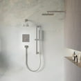 thumbnail image 2 of ANGELES HOME 10" Wall Mounted Square Shower Faucet Set with Thermostatic Mixing Valve, 3-function Diverter Shower System, Rainfall Shower Fixtures with Pressure Balance Valve, Brushed Nickel, 2 of 11
