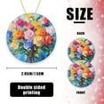 thumbnail image 2 of Funny Christmas Ornament,Flowers In Brush - Stroke Style,Xmas Round Ceramic Pendant, 2 of 6