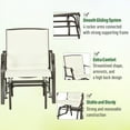 thumbnail image 5 of Outdoor Glider Chair Set with Glass Tabletop, 2 Patio Rocking Chairs and Coffee Table, Breathable Sling Fabric Bistro Set for Backyard, Garden and Porch, Cream White, 5 of 9