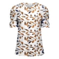 thumbnail image 5 of Puntoco Liquidación de blusas cortas para mujer, blusa holgada informal de manga corta a la moda para mujer, 5 of 5