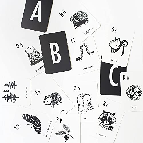Wee Gallery Tarjetas didácticas para bebés, tarjetas de aprendizaje del alfabeto animal en Wee Gallery Wee Gallery