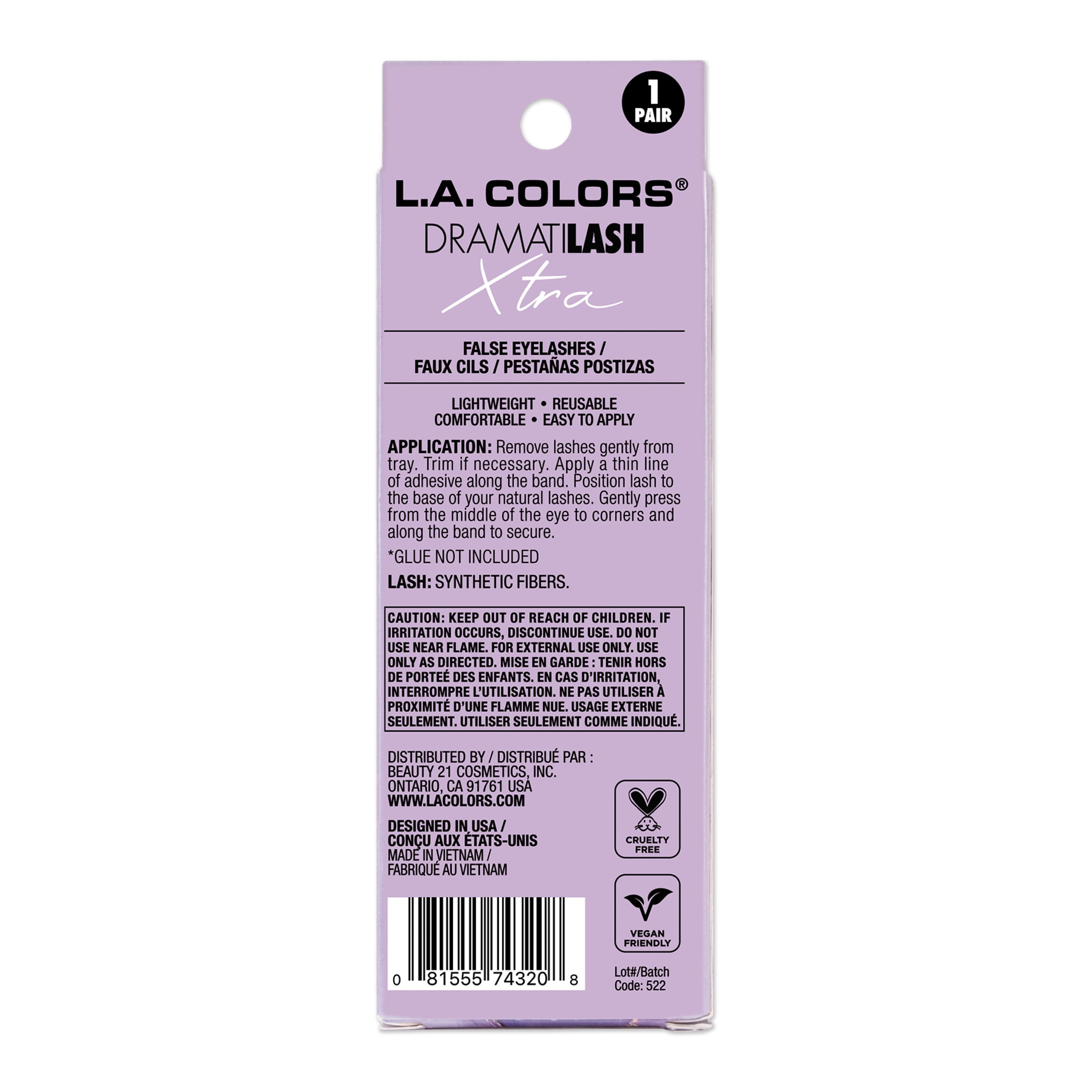 L.A. COLORS Eyelash, Dramatilash, Va Va Voom, 1 Pair