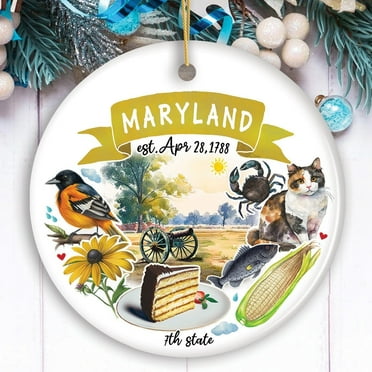 Artistic Maryland State Themes and Landmarks Christmas Ornament