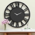 thumbnail image 2 of SHYFOY Round Black Glass Wall Clock - 32" Modern Large Clocks Wall Decor for Living Room Office Bedroom Fireplace, 2 of 11