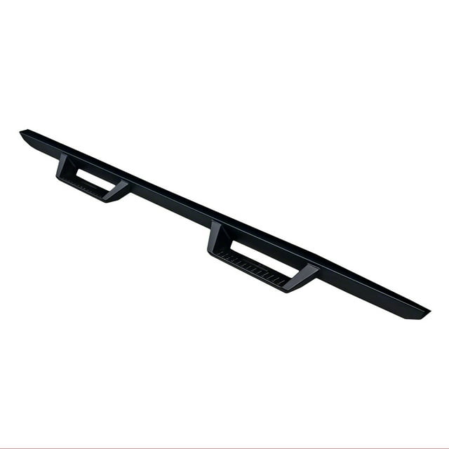 TrailFX Nerf Bar DHS004B TFX Drop Hoop Steps; With Drop Down Steps; Square Straight; Powder Coated; Matte Black; Steel; Finished End Caps; Rocker Panel Mount