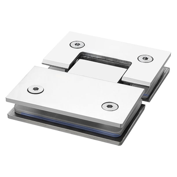 Abrazadera Vidrio 180 Grados Bisagra para Puerta Ducha Acero Inoxidable 304 (plata Brillante)