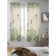 thumbnail image 5 of Hummingbird Curtains 63 Inch Length,Sheer Curtains for Bedroom Living Room Window Sage Green Botanical Leaf Vintage Botanical Rod Pocket Drapes Kitchen Curtains Small Half Window 42"x63" 2 Panels, 5 of 6