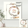 thumbnail image 4 of Wreath Of Ethnic Beige Boho Feather 30 in x 30 in Painting Canvas Art Print, by Designart, 4 of 4