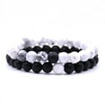 thumbnail image 2 of Wioihee 2Pcs Men Women 8mm Chakra Beads Elastic Natural Stone Agate Bracelet, 2 of 2