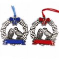 thumbnail image 1 of 2022 Artículos de adornos navideños de metal con forma de pájaro con logotipo personalizado, 1 of 3