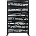 thumbnail image 2 of LiviNest Freestanding Privacy Screen: 15-Minute Setup for Balcony & Patio - 76"H Metal Privacy Fence Panel with Decorative Pattern - Year-Round Outdoor & Indoor Use, 2 of 6