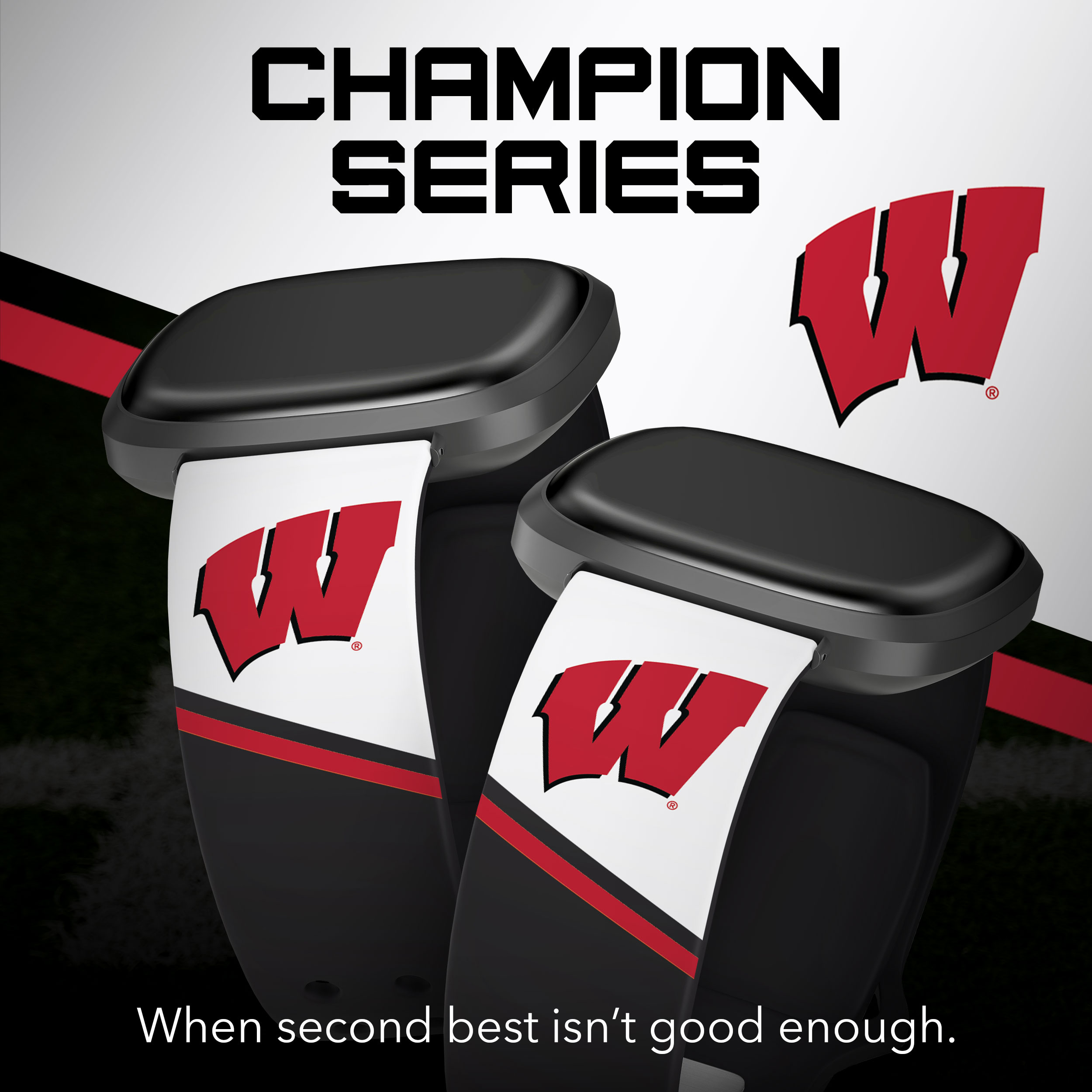 Badgers HD Champion Series Unisex Watch Band for FitBit Versa 3 & Sense (Short)
