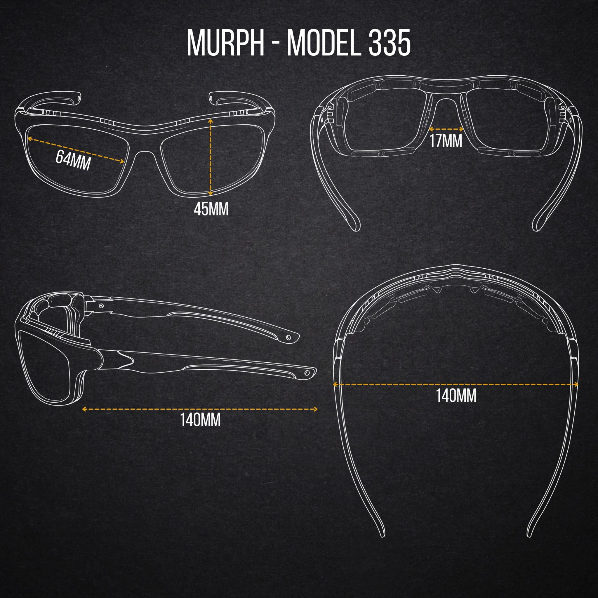 WYND Blocker Murph Photochromic Clear-to-Smoke Wind Resistant Sunglasses Motorcycle Riding Glasses (M335 - Black, Photochromic)