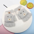 thumbnail image 2 of Yanyanz Gloves Mittens, Winter Half Finger Flip Plus Velvet Gloves Warm And Thick Plush Children Gloves, Gloves Gray One Size, 2 of 3