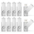 thumbnail image 1 of RAOYI 10 Pcs Clé USB 4 Go 4G Design Pivotant USB 2.0 Mémoire Stick Pliable Stockage Stick Stylo Argent, 1 of 5
