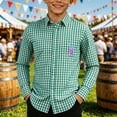 thumbnail image 2 of Wxolcjlv Boys Oktoberfest Loose Shirt Checkered Long Sleeve Button Down Shirts, Sizes 4-13, 2 of 4