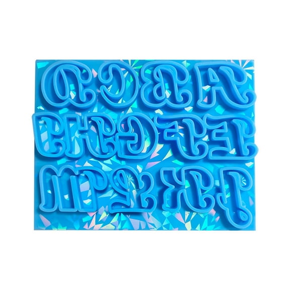 AOOOWER Creative Alphabets Number Sturdy Silicone Molds With Holographics Finish