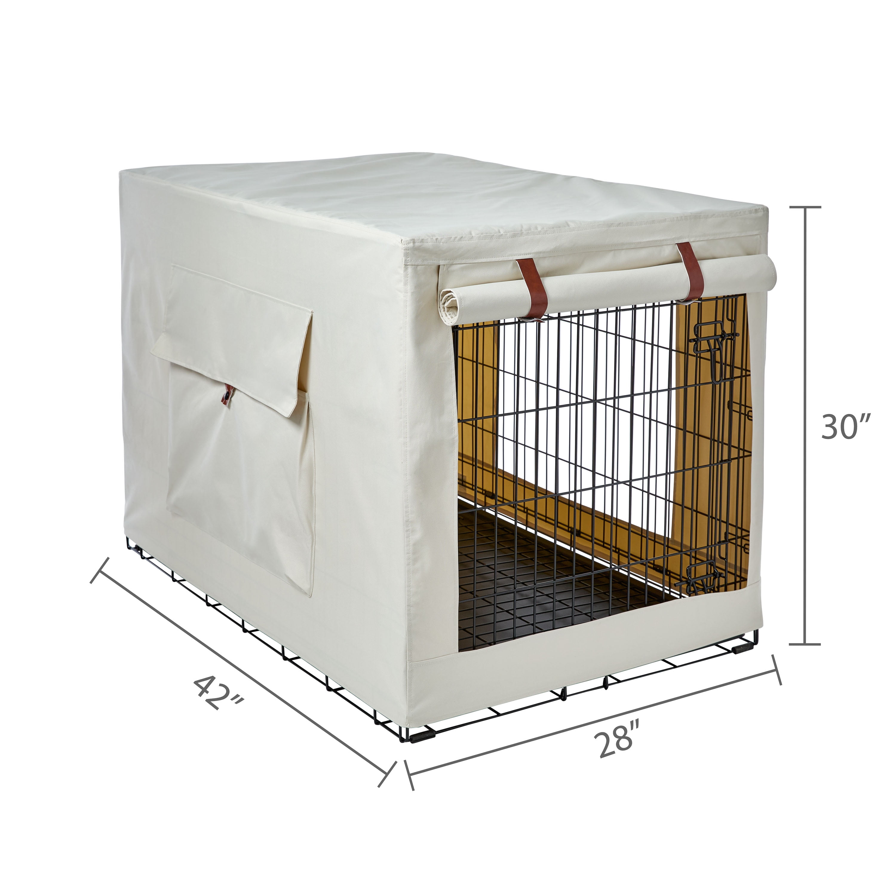Vibrant Life 42" Dog Crate Cover with Breathable Panels, Beige