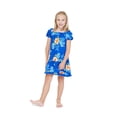 thumbnail image 1 of Robe à Volants Simple à Manches Courtes Hawaïenne pour Fille en Bleu Hibiscus Muumuu, 1 of 5