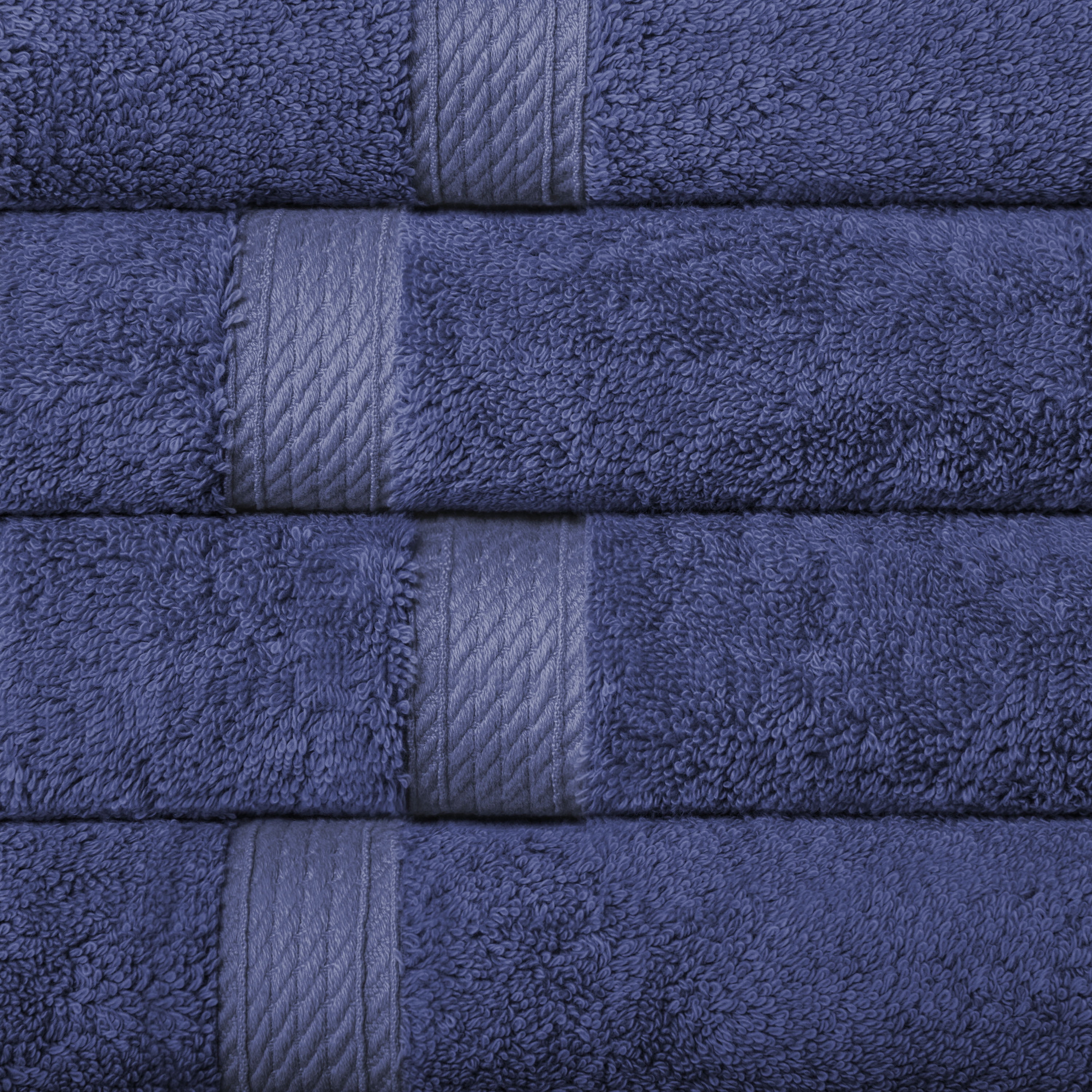 Superior Egyptian Cotton Heavyweight Hand Towel Set of 4, Navy Blue