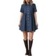 thumbnail image 2 of INSPIRE CHIC Vestido Mini de Mezclilla con Cuello y Botones de Manga Corta para Mujeres S Azul Profundo, 2 of 6