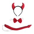 thumbnail image 1 of Diadema de tela con cuernos y cola para cosplay de adultos; elástica y ajustable; ideal para fiestas góticas, festivales, Halloween, sesiones fotográficas y el escenario, 1 of 5