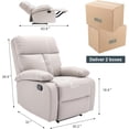 thumbnail image 4 of hzlagm Manual Recliner Chair with Adjustable Footrest for Small Spaces Living Room Bedroom RV Beige, 4 of 6