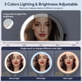 thumbnail image 3 of Espejo de maquillaje iluminado para montaje en pared Rocollos, 8 pulgadas, cromado, 3 of 8