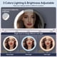 thumbnail image 3 of Espejo de maquillaje iluminado para montaje en pared Rocollos, 8 pulgadas, cromado, 3 of 8