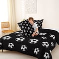 thumbnail image 4 of Erosebridal Black White Soccer Queen Comforter Set, Sport Bedding Comforter Set for Boys and Girls, Black Reversible 3-Piece, 1 Comforter and 2 Pillowcases, 4 of 6