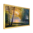 thumbnail image 2 of Sunrise Summer With Beautiful River Spring Forest 32 in x 16 in Framed Painting Canvas Art Print, by Designart, 2 of 4